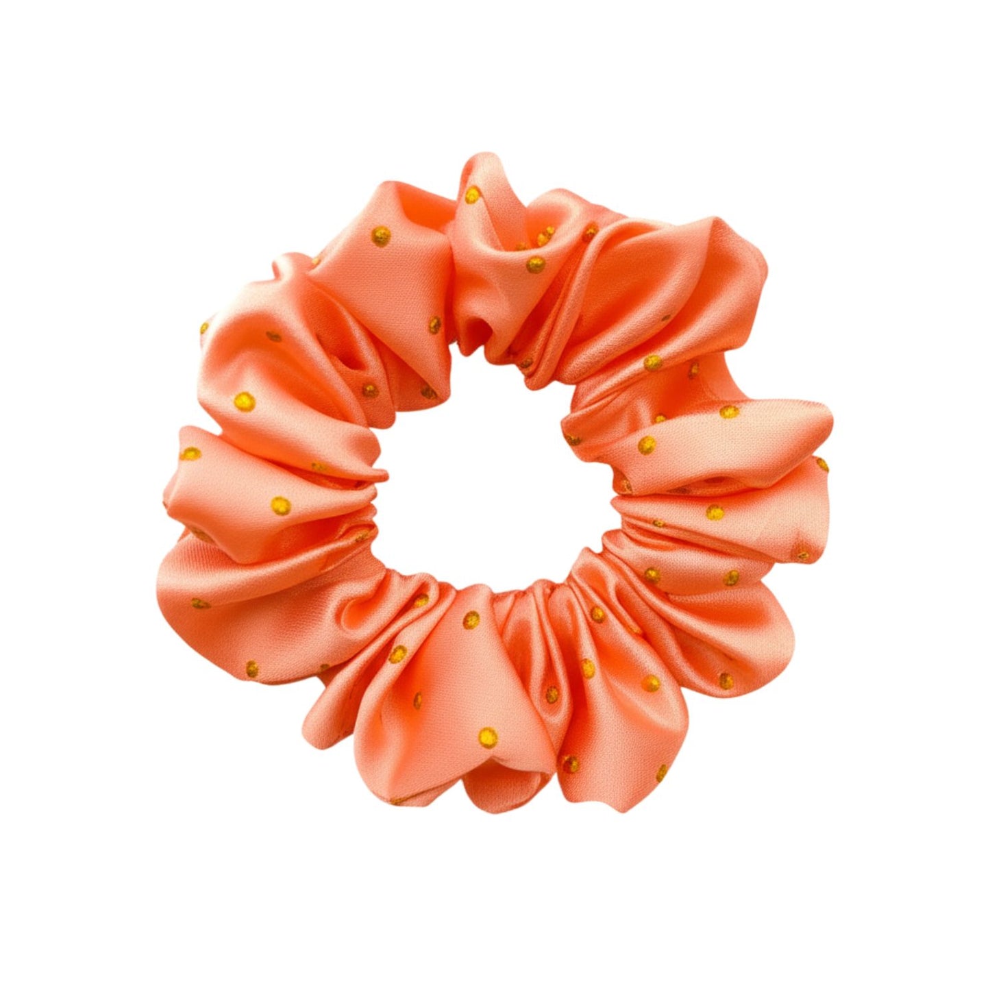 Floral Satin Hair Scrunchie with Rhinestone