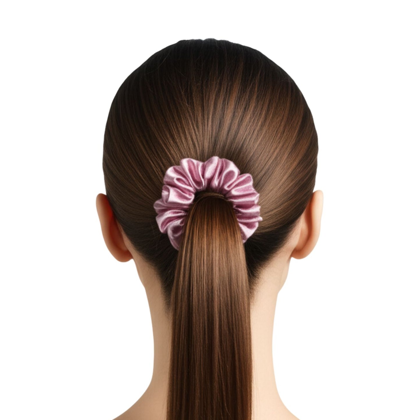 Floral Satin Hair Scrunchie with Rhinestone