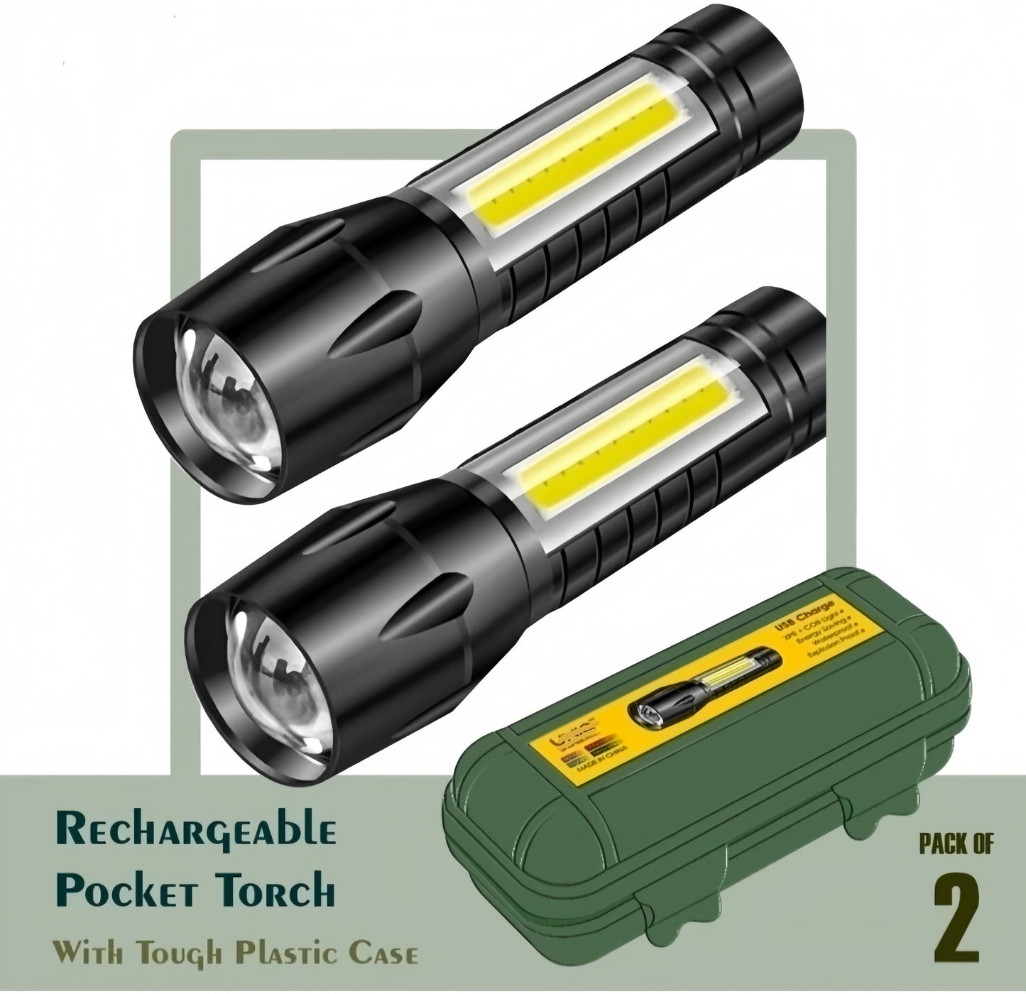 Mini LED Emergency Handheld USB Rechargeable Flashlight (3 modes)