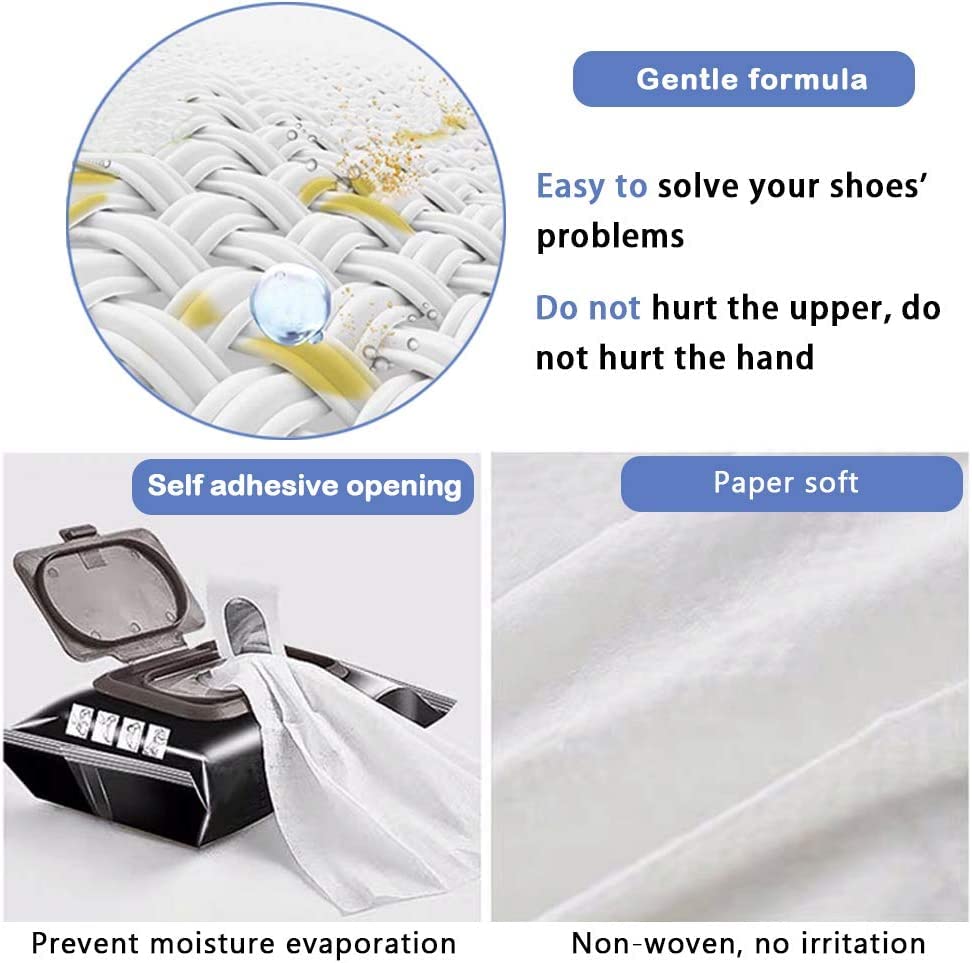 Shoe Cleaner Wipes Quickly Remove Dirt and Stains (2 pack) (80+80)