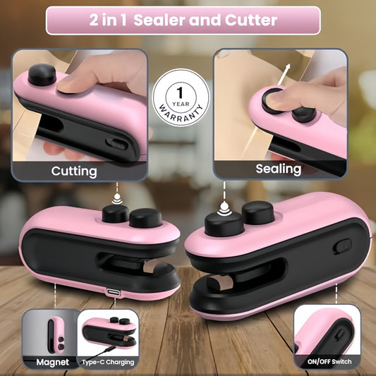 Portable Mini Sealing Rechargeable Machine Handheld Packet Sealer