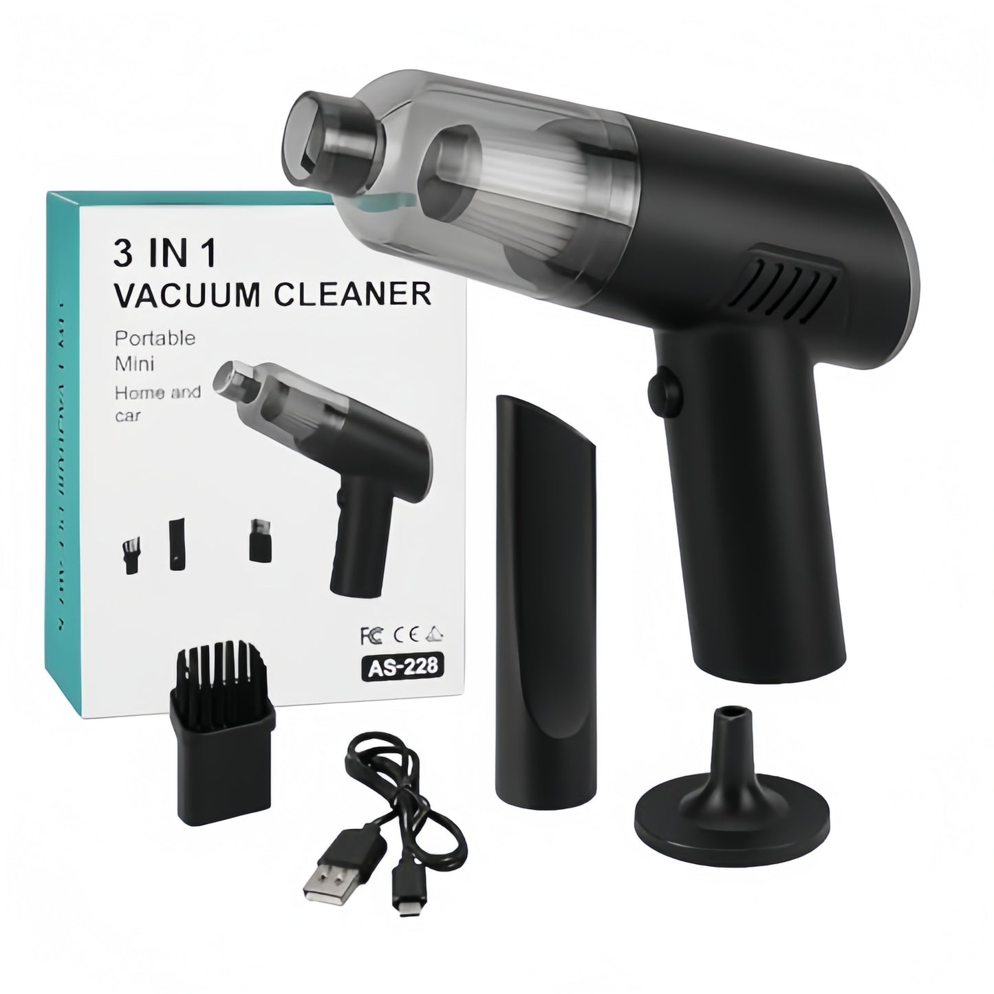 3 in 1 Car Vaccum Cleaner High Power Portable Mini Car Vaccum Cleaner