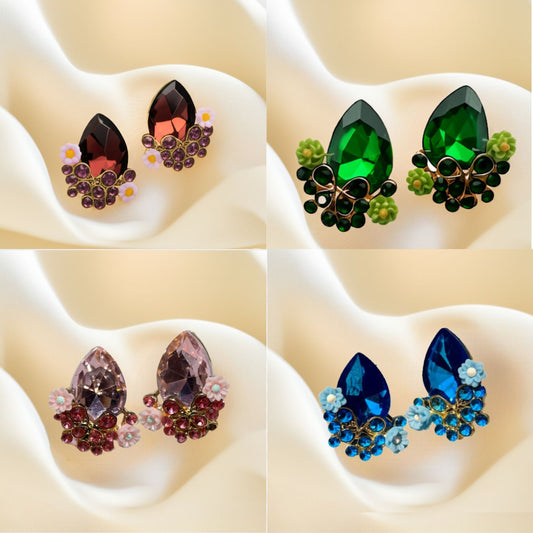 Spiritual Stone Teardrop Crystal Earrings