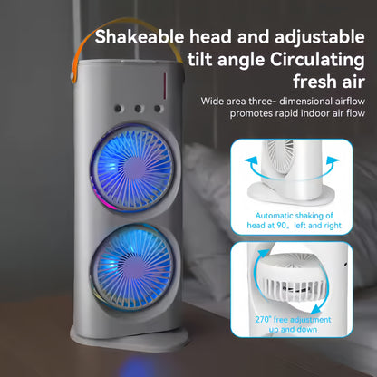 Portable Double Rechargeable mini AC Air Cooler With LED Light Cooler