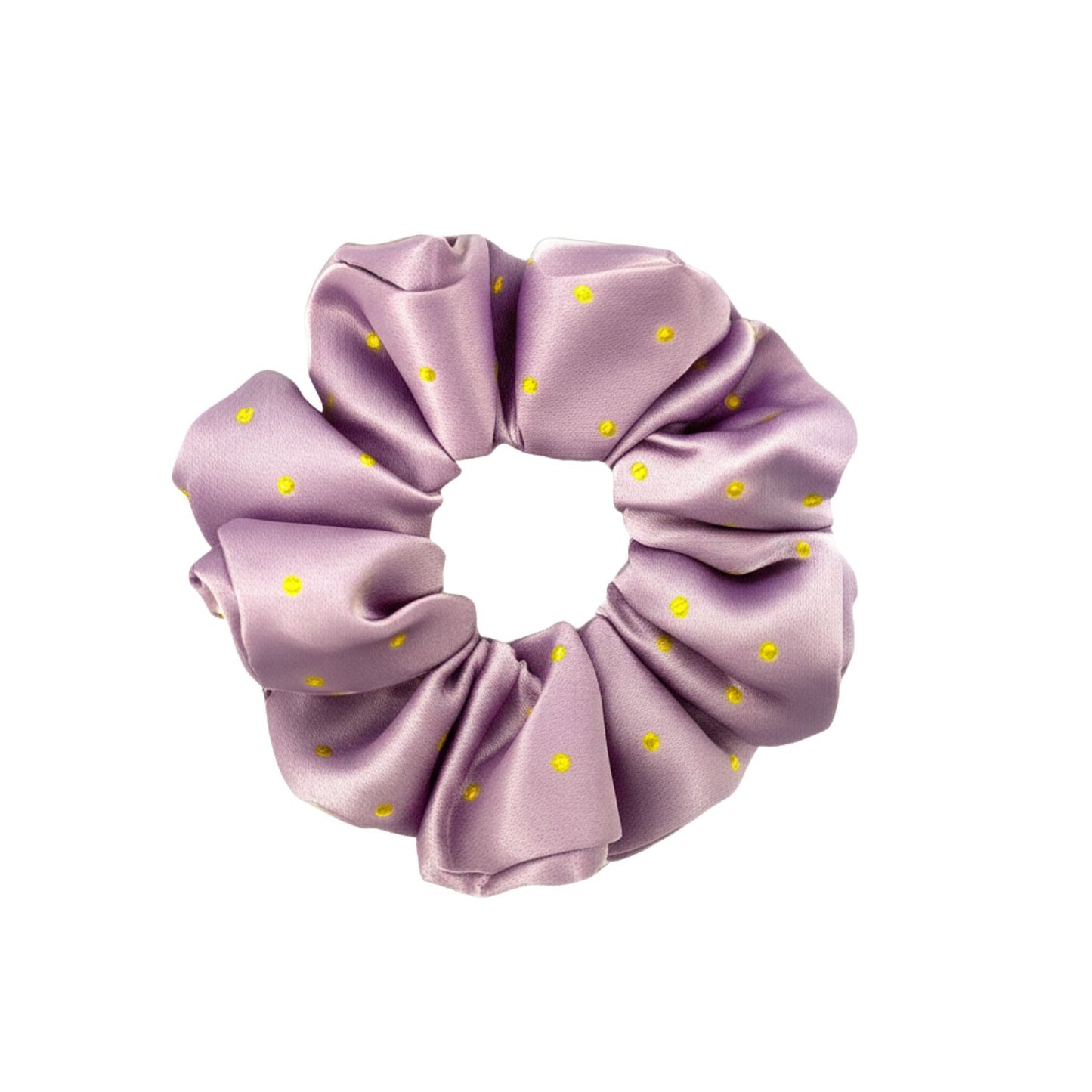 Floral Satin Hair Scrunchie with Rhinestone