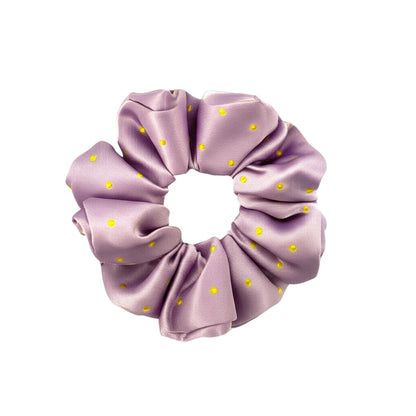 Floral Satin Hair Scrunchie with Rhinestone