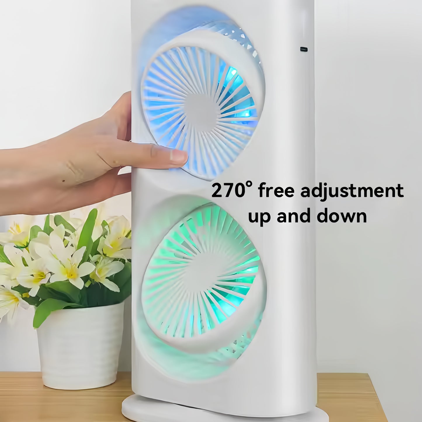 Portable Double Rechargeable mini AC Air Cooler With LED Light Cooler
