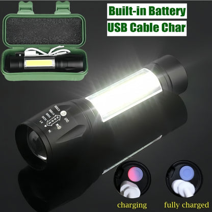 ⁠Mini LED Emergency Handheld USB Rechargeable Flashlight (3 modes)