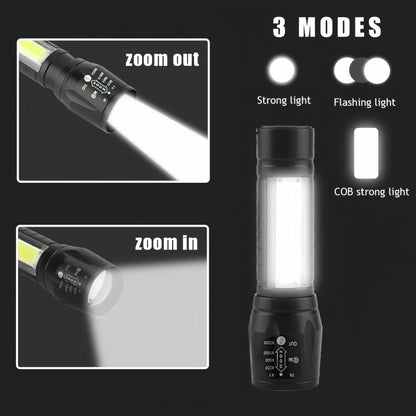 ⁠Mini LED Emergency Handheld USB Rechargeable Flashlight (3 modes)