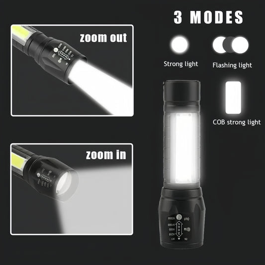 ⁠Mini LED Emergency Handheld USB Rechargeable Flashlight (3 modes)