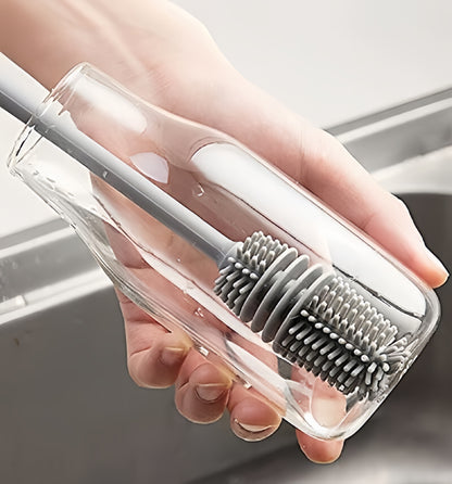 ⁠Long Handle Silicon Bottel Cleaner Brush For Washing Water Bottle (2 pack)