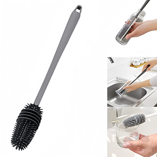 ⁠Long Handle Silicon Bottel Cleaner Brush For Washing Water Bottle (2 pack)