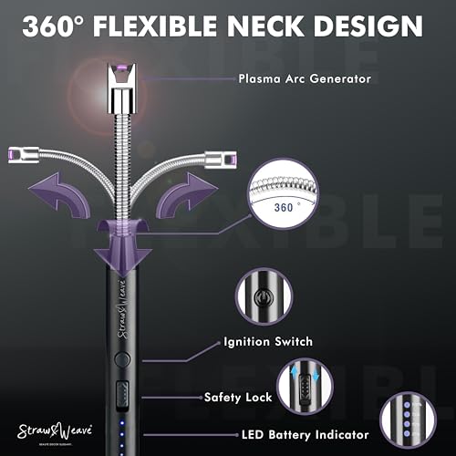 ⁠Multi purpose 360 degree Flexible Electric Rechargeable Plasma Gas Lighter