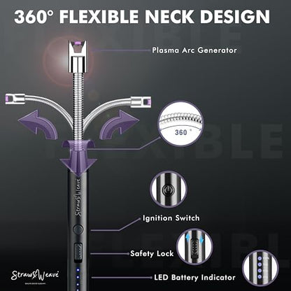 ⁠Multi purpose 360 degree Flexible Electric Rechargeable Plasma Gas Lighter