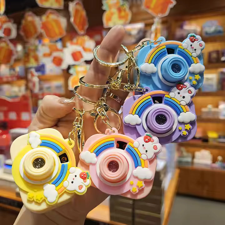 Cute Cartoon Projection Camera keychain ring (2 pack)